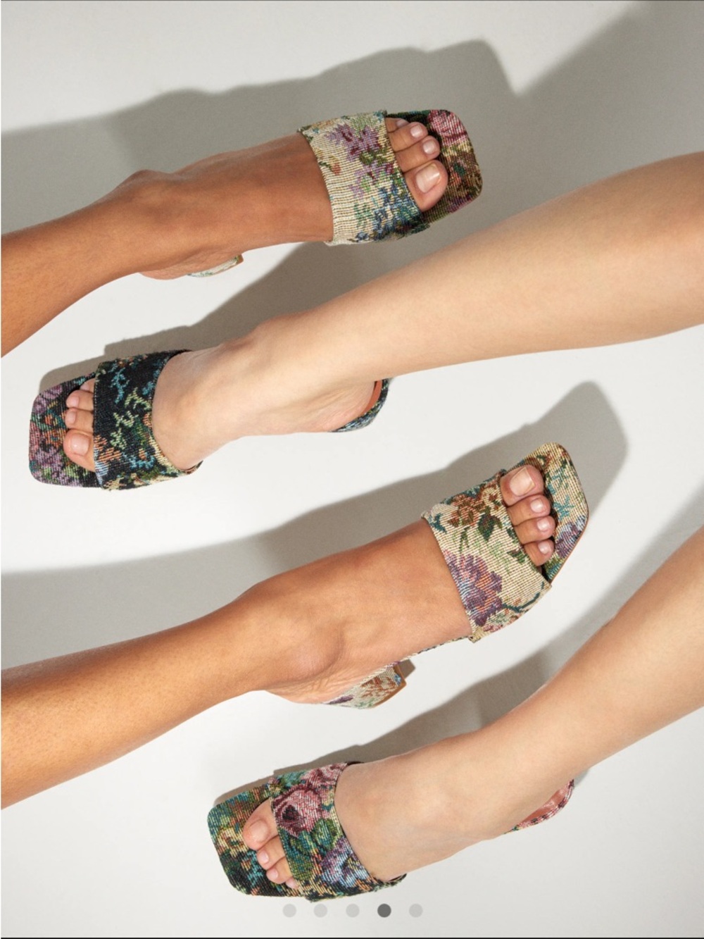 Cider Floral Chunky Heeled Single Band Sandals - Picture 9 of 10